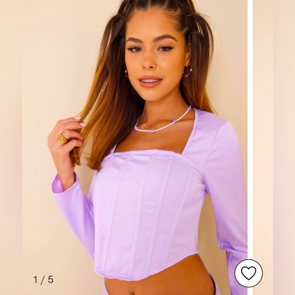 NWT Missguided Lilac Satin Corset Top size medium